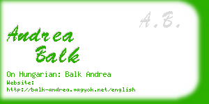 andrea balk business card